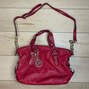 Michael Kors Red Leather Shoulder Bag Purse